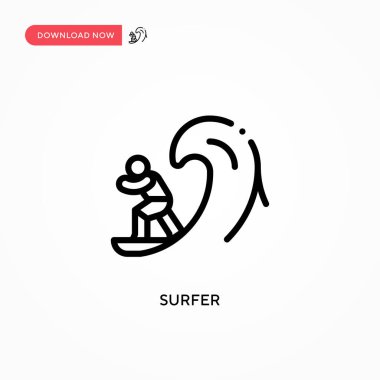 Sörfçü vektör simgesi. Web sitesi veya mobil uygulama için modern, basit düz vektör çizimi
