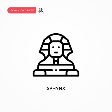 Sphynx vektör simgesi. Web sitesi veya mobil uygulama için modern, basit düz vektör çizimi