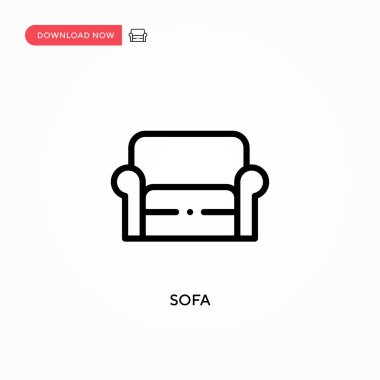 Koltuk vektör simgesi. Web sitesi veya mobil uygulama için modern, basit düz vektör çizimi