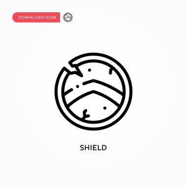 Kalkan vektör simgesi. Web sitesi veya mobil uygulama için modern, basit düz vektör çizimi