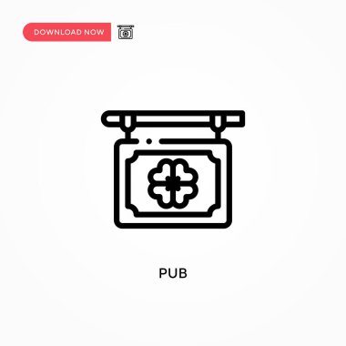 Pub vektör ikonu. Web sitesi veya mobil uygulama için modern, basit düz vektör çizimi