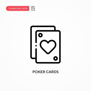 Poker kartları vektör simgesi. Web sitesi veya mobil uygulama için modern, basit düz vektör çizimi