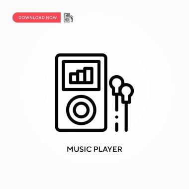 Müzik çalar vektör simgesi. Web sitesi veya mobil uygulama için modern, basit düz vektör çizimi