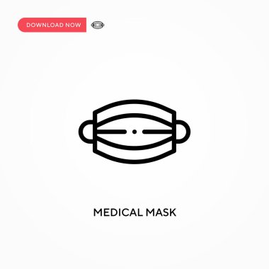 Tıbbi maske vektör simgesi. Web sitesi veya mobil uygulama için modern, basit düz vektör çizimi