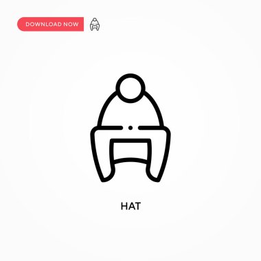 Şapka vektör simgesi. Web sitesi veya mobil uygulama için modern, basit düz vektör çizimi