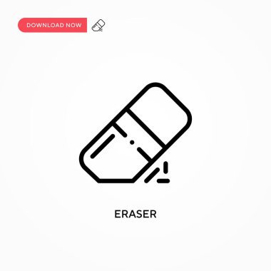 Silgi vektör simgesi. Web sitesi veya mobil uygulama için modern, basit düz vektör çizimi