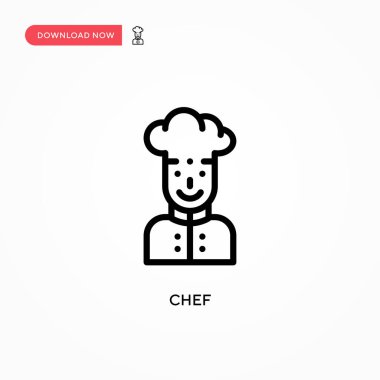 Şef vektör simgesi. Web sitesi veya mobil uygulama için modern, basit düz vektör çizimi