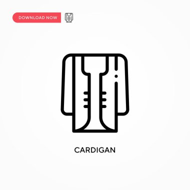 Cardigan vektör simgesi. Web sitesi veya mobil uygulama için modern, basit düz vektör çizimi