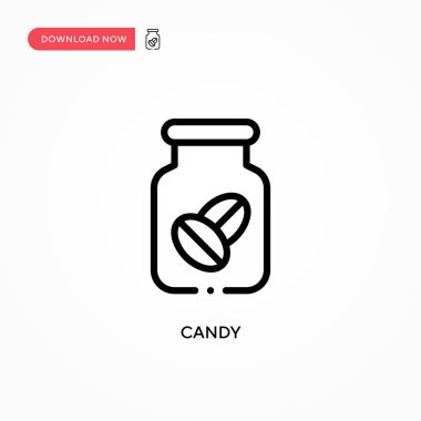 Şeker vektör simgesi. Web sitesi veya mobil uygulama için modern, basit düz vektör çizimi