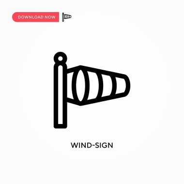Rüzgar işareti vektör simgesi. Web sitesi veya mobil uygulama için modern, basit düz vektör çizimi