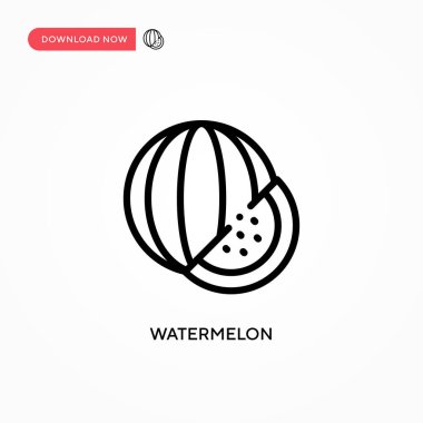 Karpuz vektör simgesi. Web sitesi veya mobil uygulama için modern, basit düz vektör çizimi