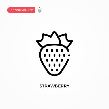 Çilek vektör simgesi. Web sitesi veya mobil uygulama için modern, basit düz vektör çizimi