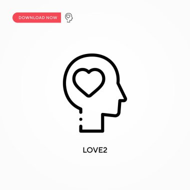 Love2 vektör simgesi. Web sitesi veya mobil uygulama için modern, basit düz vektör çizimi