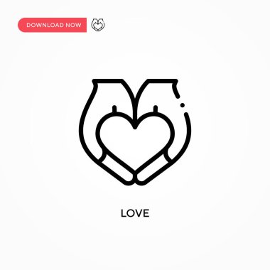 Aşk vektör simgesi. Web sitesi veya mobil uygulama için modern, basit düz vektör çizimi