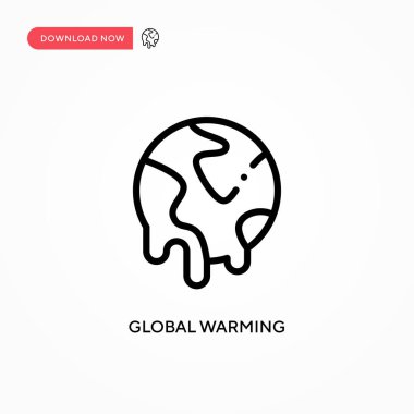 Küresel ısınma vektör simgesi. Web sitesi veya mobil uygulama için modern, basit düz vektör çizimi