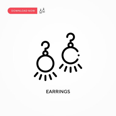 Küpe vektör ikonu. Web sitesi veya mobil uygulama için modern, basit düz vektör çizimi