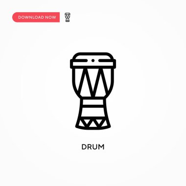 Davul vektör simgesi. Web sitesi veya mobil uygulama için modern, basit düz vektör çizimi