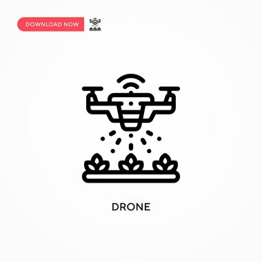 Drone vektör simgesi. Web sitesi veya mobil uygulama için modern, basit düz vektör çizimi