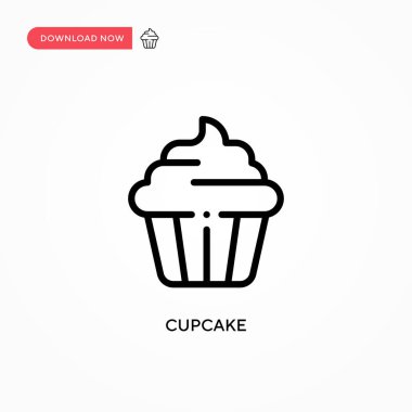 Cupcake vektör simgesi. Web sitesi veya mobil uygulama için modern, basit düz vektör çizimi