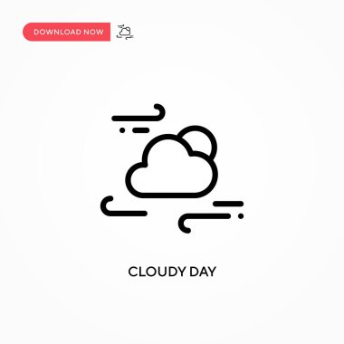 Bulutlu gün vektör simgesi. Web sitesi veya mobil uygulama için modern, basit düz vektör çizimi
