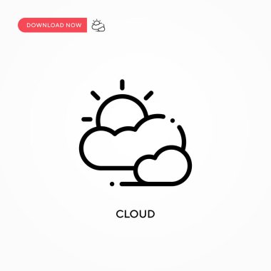 Bulut vektör simgesi. Web sitesi veya mobil uygulama için modern, basit düz vektör çizimi