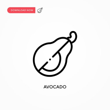 Avokado vektör simgesi. Web sitesi veya mobil uygulama için modern, basit düz vektör çizimi