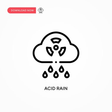 Asit yağmuru vektör simgesi. Web sitesi veya mobil uygulama için modern, basit düz vektör çizimi