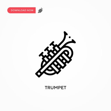 Trompet vektör simgesi. Web sitesi veya mobil uygulama için modern, basit düz vektör çizimi
