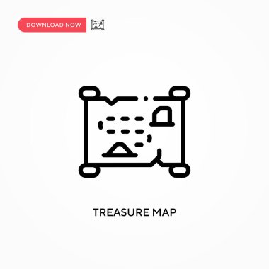 Hazine haritası vektör simgesi. Web sitesi veya mobil uygulama için modern, basit düz vektör çizimi