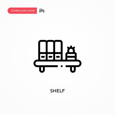 Shelf vektör simgesi. Web sitesi veya mobil uygulama için modern, basit düz vektör çizimi