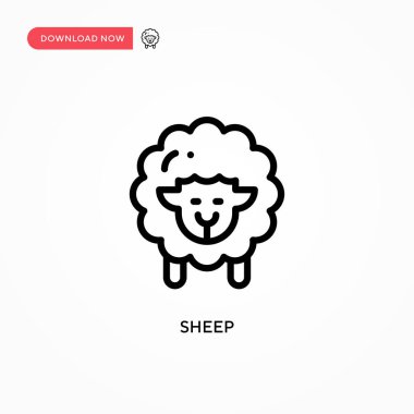 Koyun vektör simgesi. Web sitesi veya mobil uygulama için modern, basit düz vektör çizimi