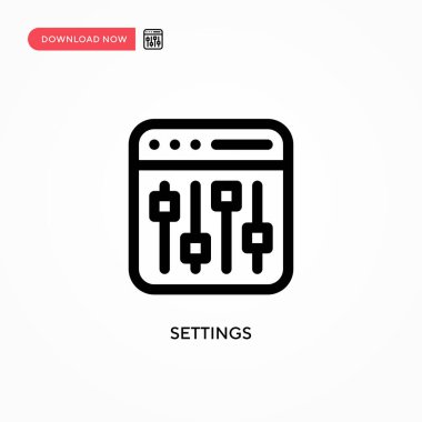 Ayarlar vektör simgesi. Web sitesi veya mobil uygulama için modern, basit düz vektör çizimi