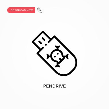 Pendrive vektör simgesi. Web sitesi veya mobil uygulama için modern, basit düz vektör çizimi