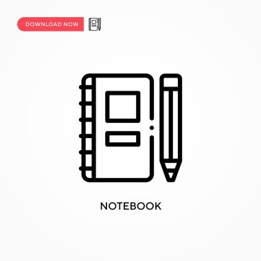 Not defteri vektör simgesi. Web sitesi veya mobil uygulama için modern, basit düz vektör çizimi