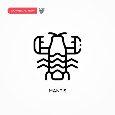 Mantis vektör simgesi. Web sitesi veya mobil uygulama için modern, basit düz vektör çizimi