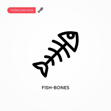 Balık kemiği vektör simgesi. Web sitesi veya mobil uygulama için modern, basit düz vektör çizimi