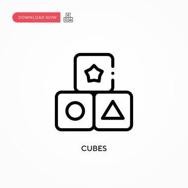 Küpler vektör simgesi. Web sitesi veya mobil uygulama için modern, basit düz vektör çizimi