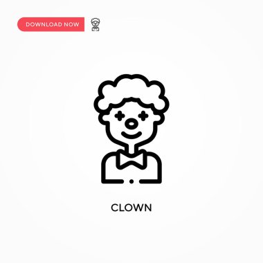 Palyaço vektör simgesi. Web sitesi veya mobil uygulama için modern, basit düz vektör çizimi