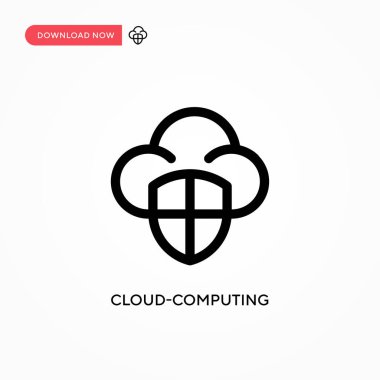 Bulut hesaplama vektör simgesi. Web sitesi veya mobil uygulama için modern, basit düz vektör çizimi
