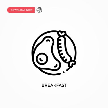Kahvaltı vektör simgesi. Web sitesi veya mobil uygulama için modern, basit düz vektör çizimi