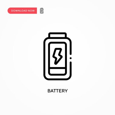 Batarya vektör simgesi. Web sitesi veya mobil uygulama için modern, basit düz vektör çizimi