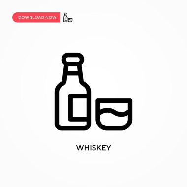Viski vektör simgesi. Web sitesi veya mobil uygulama için modern, basit düz vektör çizimi