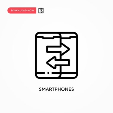 Akıllı telefonlar vektör simgesi. Web sitesi veya mobil uygulama için modern, basit düz vektör çizimi
