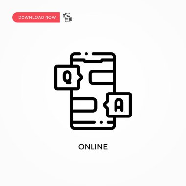 Çevrimiçi vektör simgesi. Web sitesi veya mobil uygulama için modern, basit düz vektör çizimi