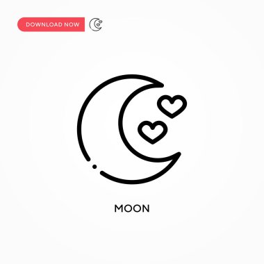 Ay vektör simgesi. Web sitesi veya mobil uygulama için modern, basit düz vektör çizimi
