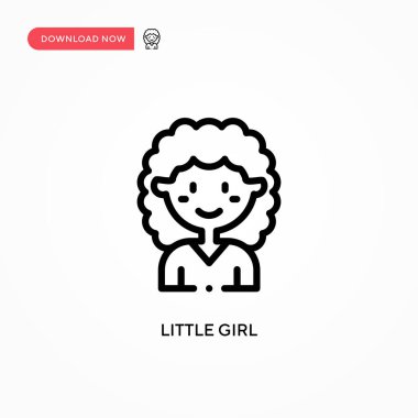 Küçük kız vektör ikonu. Web sitesi veya mobil uygulama için modern, basit düz vektör çizimi