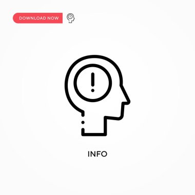 Bilgi vektör simgesi. Web sitesi veya mobil uygulama için modern, basit düz vektör çizimi