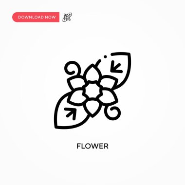 Çiçek vektör simgesi. Web sitesi veya mobil uygulama için modern, basit düz vektör çizimi