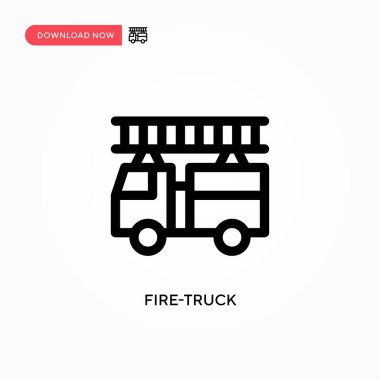 İtfaiye aracı vektör simgesi. Web sitesi veya mobil uygulama için modern, basit düz vektör çizimi