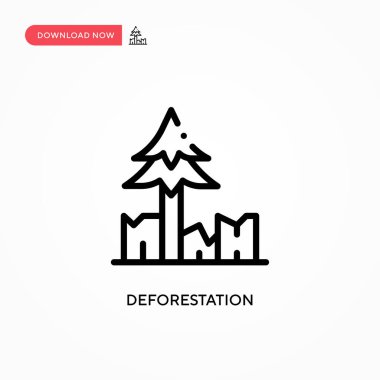 Ormanların yok edilmesi vektör ikonu. Web sitesi veya mobil uygulama için modern, basit düz vektör çizimi